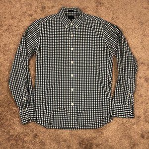 Green and Gray Checkered Slim J. Crew Button Up